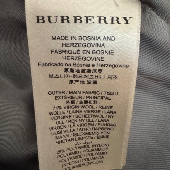 Authentic Burberry Wool Coat with Fur Collar Gray Size 4 - Picture 7 of 8